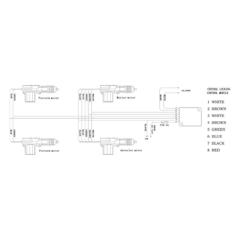 Pestillo Eléctrico Auto Kit 4 Puertas Universal