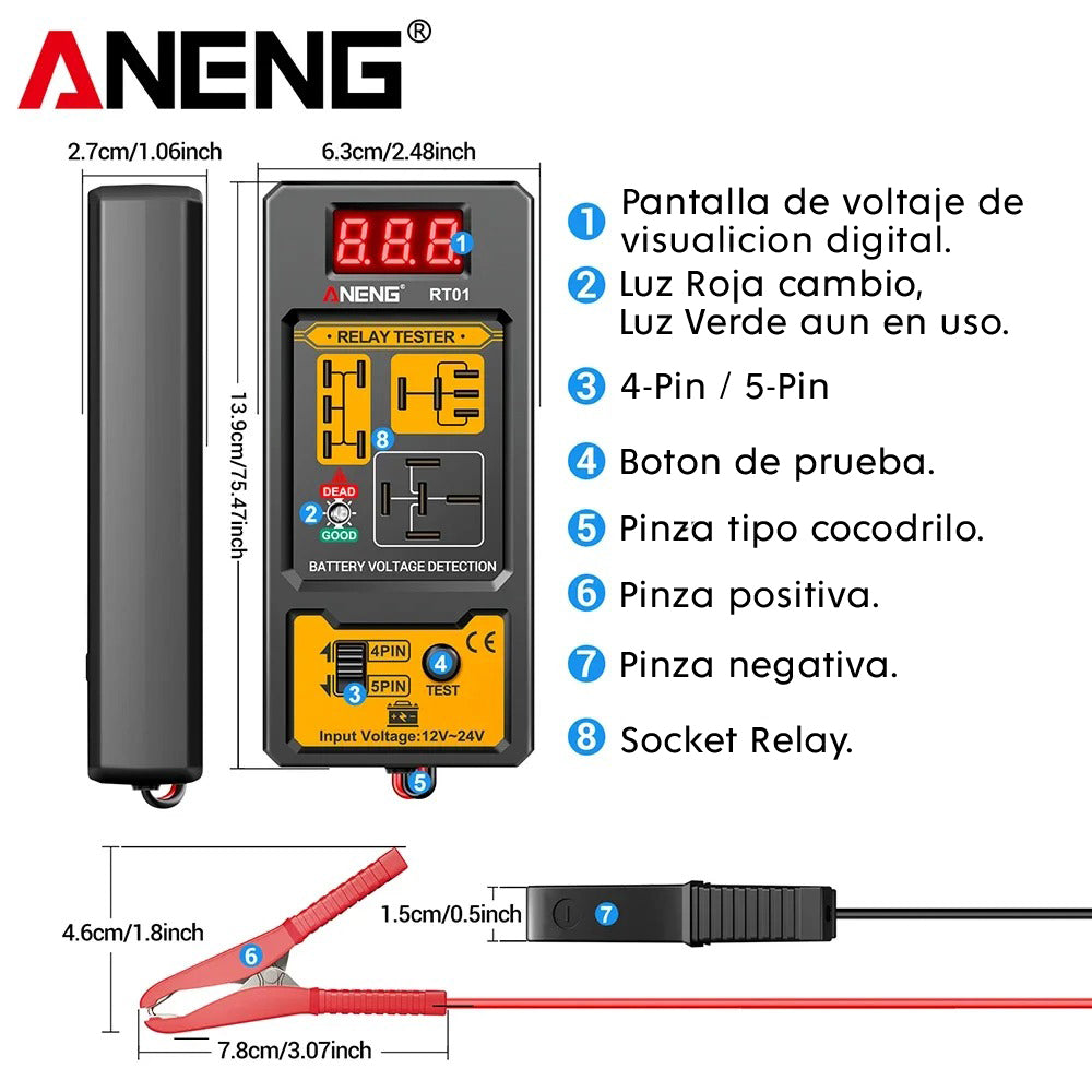 Probador Aneng Tester Relay 24v Automotriz