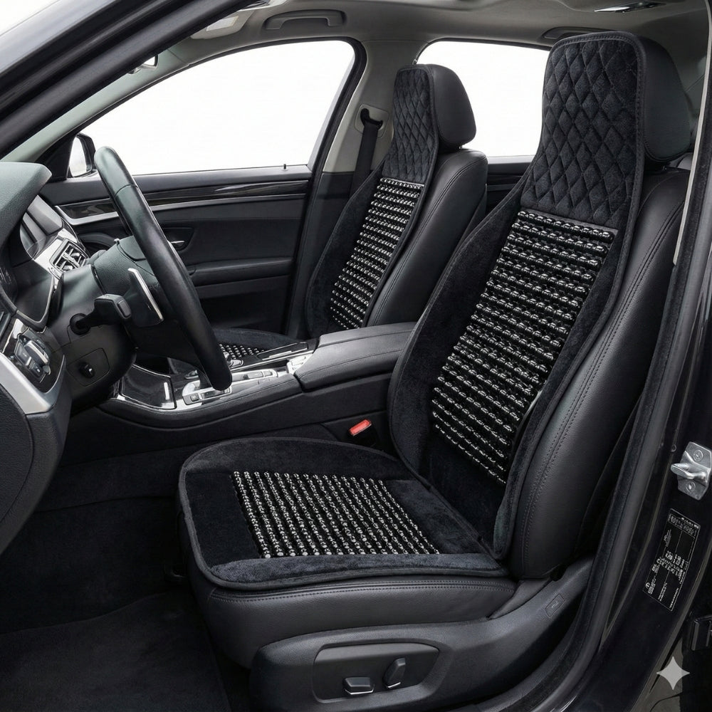 Respaldar De Asiento Bolita Riñonera Aterciopelado con Cabecera