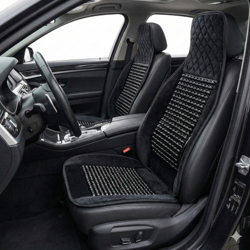 Respaldar De Asiento Bolita Riñonera Aterciopelado con Cabecera