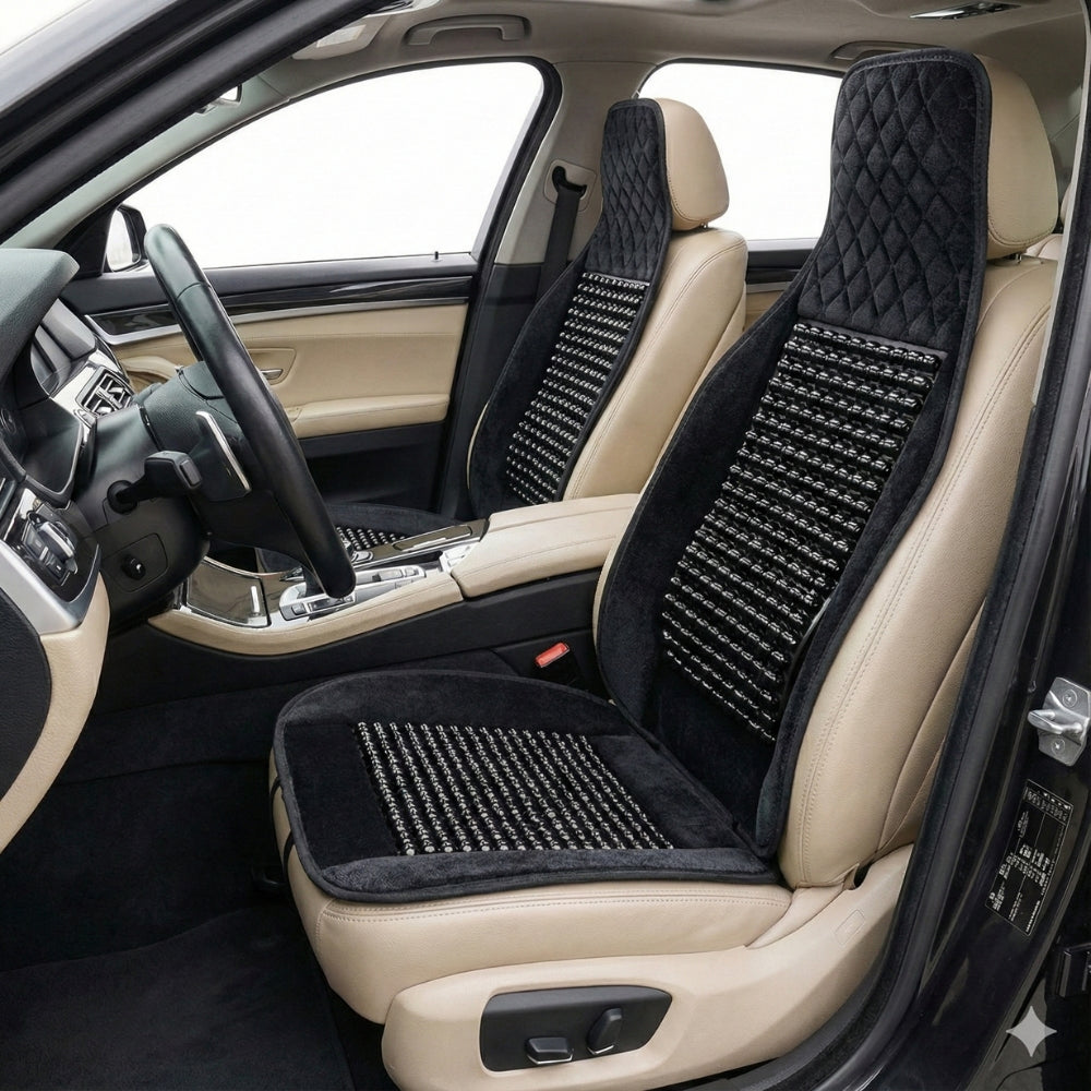 Respaldar De Asiento Bolita Riñonera Aterciopelado con Cabecera