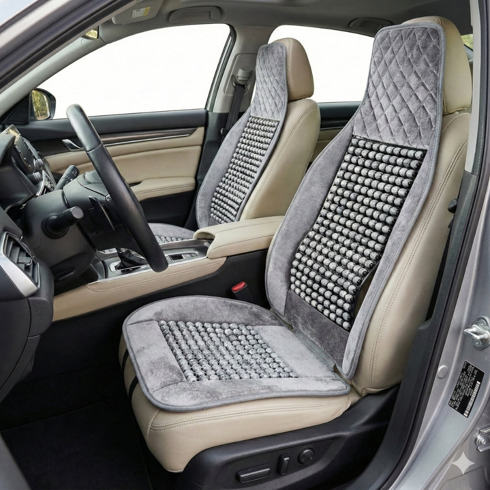 Respaldar De Asiento Bolita Riñonera Aterciopelado con Cabecera