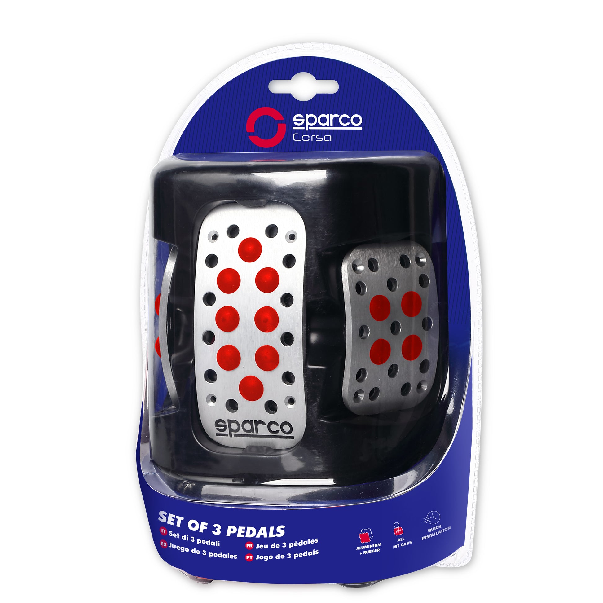 Set de Pedales Sparco Aluminio C/Goma Spc0409