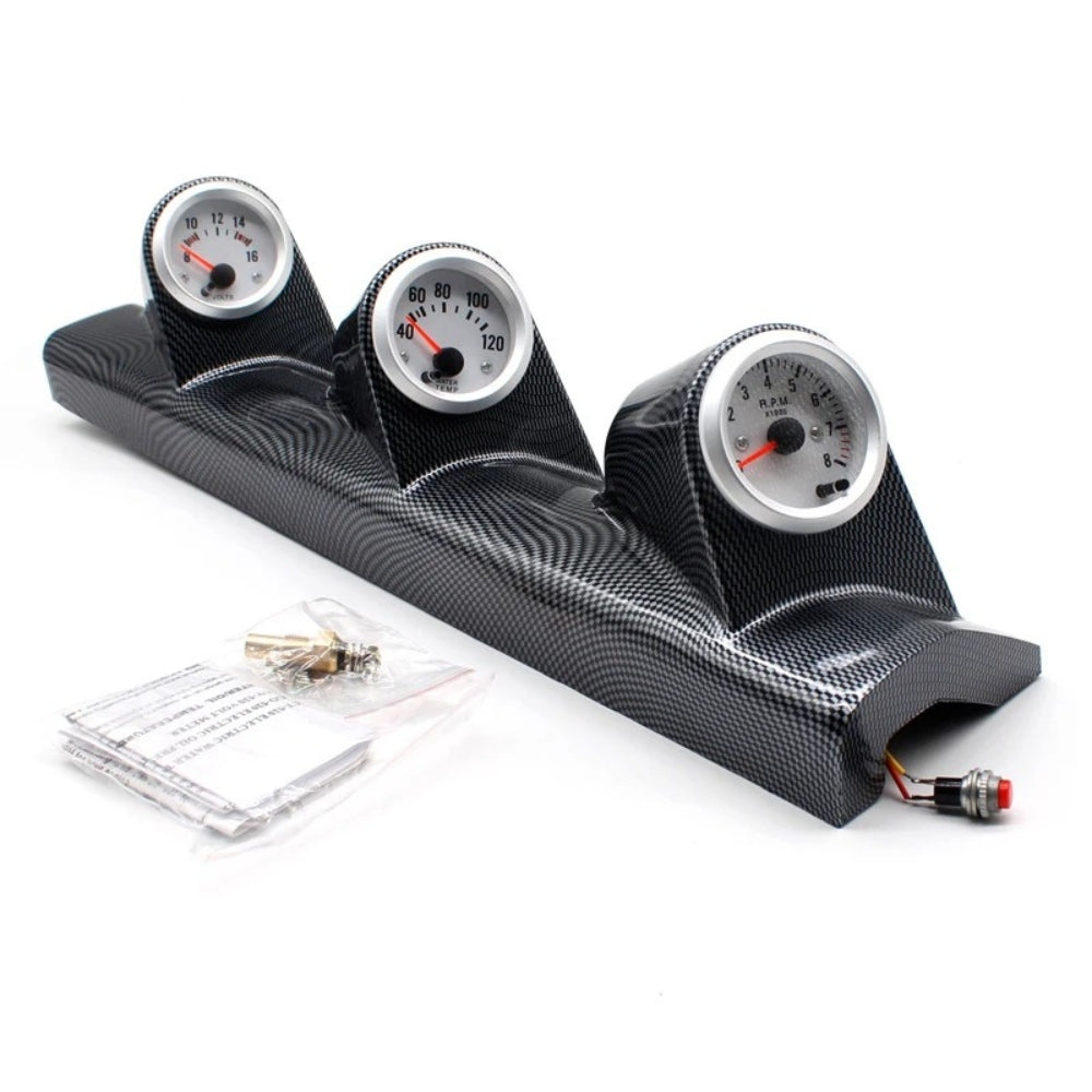 Soporte Universal de Tres Orificios Fibra de Carbono 52mm