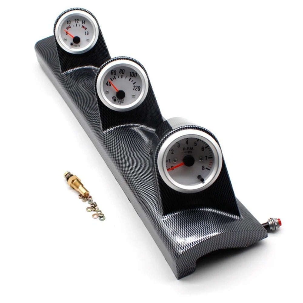 Soporte Universal de Tres Orificios Fibra de Carbono 52mm
