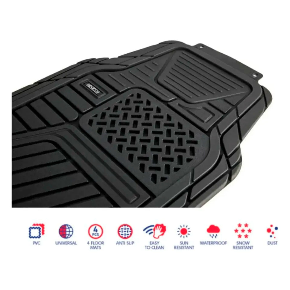 Piso Sparco Jebe Pesado 4 Pcs Spf519