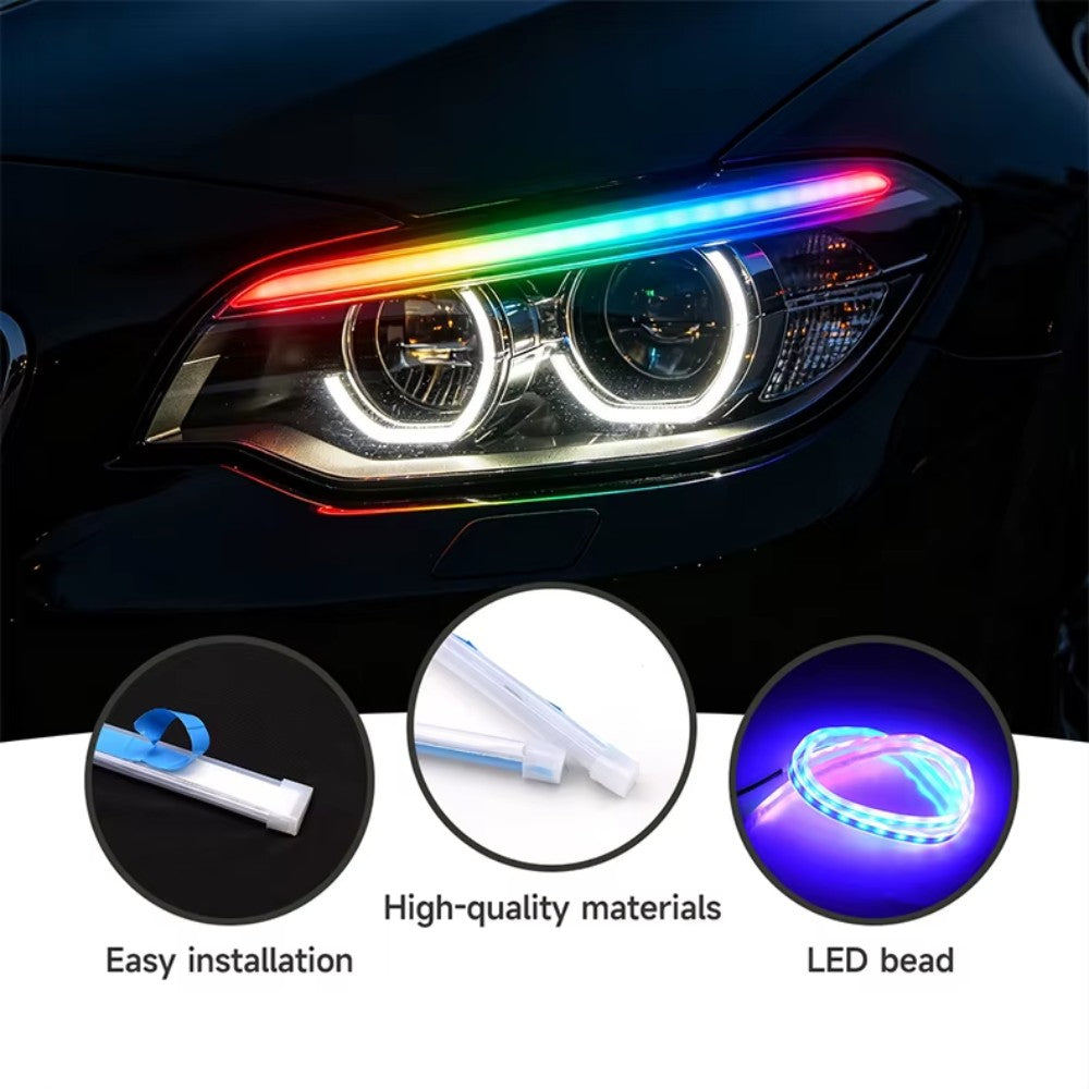 Tira LED RGB DRL 60cm con Control Remoto para Auto y Moto
