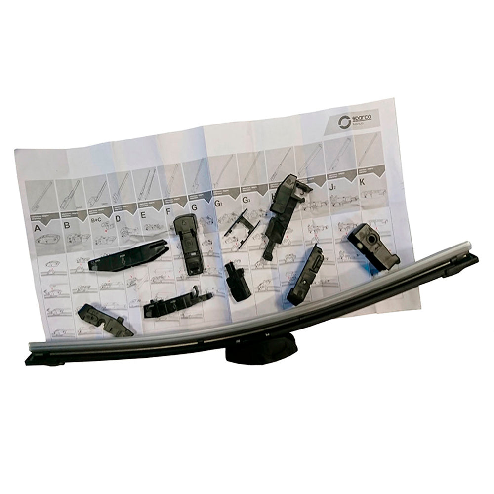 Plumillas SPARCO Limpia Parabrisas 18" + Adaptadores Spw718