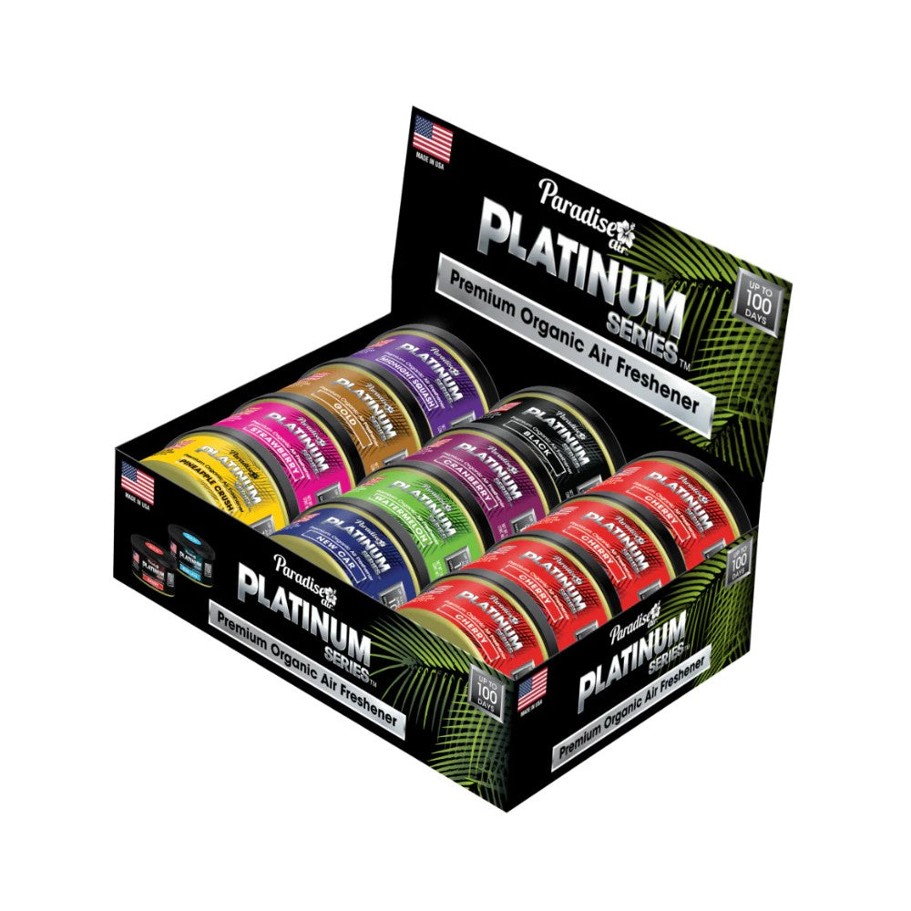 Pack 12 Ambientador Paradise Auto Platinum Organica