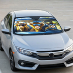Tapasol Vacas Chill en un Honda Civic, formato 1:1