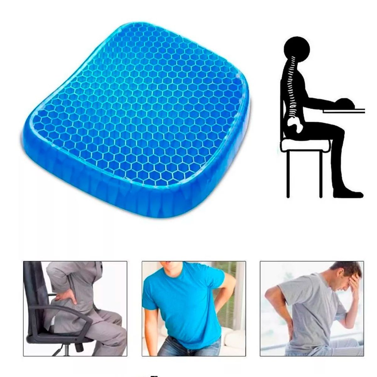 Cojin Ortopedico Gel Para Auto Asiento Oficina De 1000gr