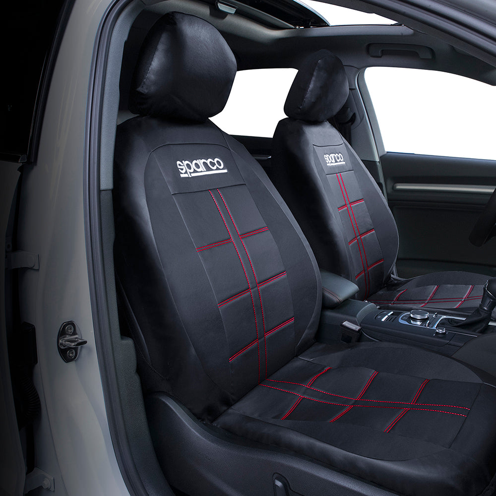 Funda Asiento Sparco Completo Costura Eco Cuero